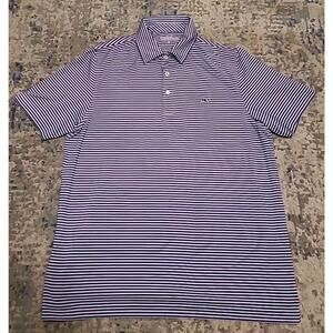 VINEYARD VINES Pink & Blue Striped Performance Polo golf shirt Size Large